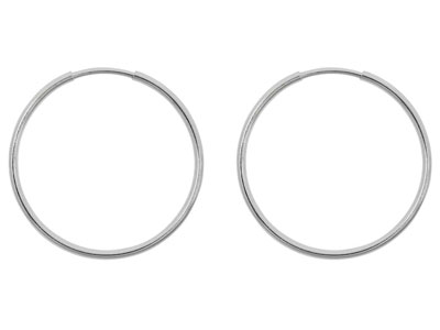 Orecchini A Cerchio Senza Fine, 24 mm, Argento 925, Confezione Da 2 - Immagine Standard - 1