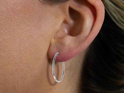 Orecchino A Cerchio 24 Mm, Argento 925, Paio - Immagine Standard - 3