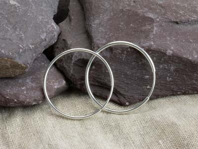 Orecchino A Cerchio 24 Mm, Argento 925, Paio - Immagine Standard - 7