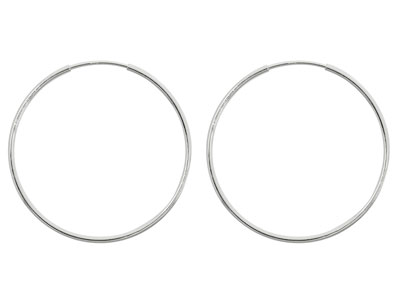 Orecchini A Cerchio Senza Fine, 30 mm, Argento 925, Confezione Da 2 - Immagine Standard - 1