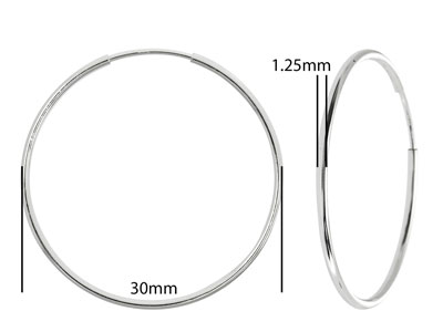 Orecchino A Cerchio 30 Mm, Argento 925, Paio - Immagine Standard - 2