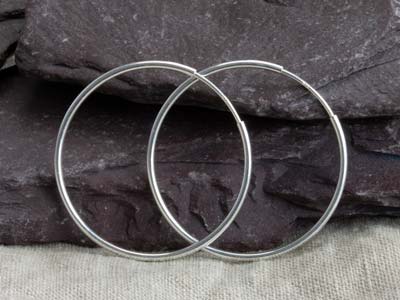 Orecchino A Cerchio 30 Mm, Argento 925, Paio - Immagine Standard - 7