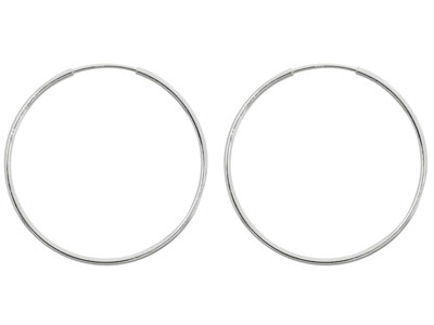 Orecchini A Cerchio Senza Fine, 38 mm, Argento 925, Confezione Da 2 - Immagine Standard - 1