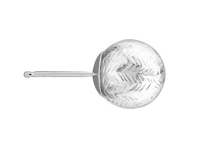 Stelo A Sfera Da 6 Mm, Motivo Chevron, Argento 925