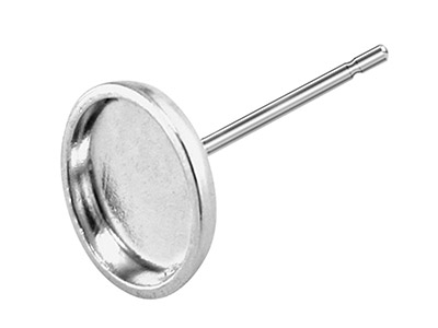 Stelo Di Sostegno Cabochon Ovale 8x6 Mm, Argento 925, Coppia 100 Argento Riciclato