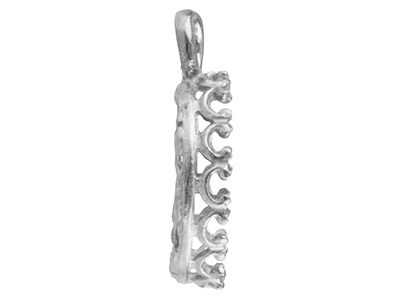 Ciondolo In Filigrana Per Cabochon Tondo Da 10 Mm, Argento 925 - Immagine Standard - 2
