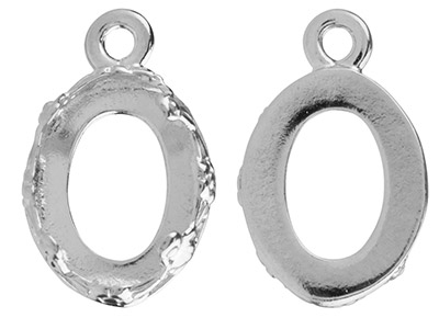 Ciondolo In Filigrana Per Cabochon Ovale 8 X 10 Mm, Argento 925 - Immagine Standard - 2