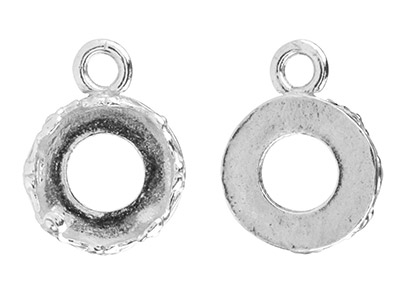 Ciondolo In Filigrana Per Cabochon Tondo Da 8 Mm, Argento 925 - Immagine Standard - 2