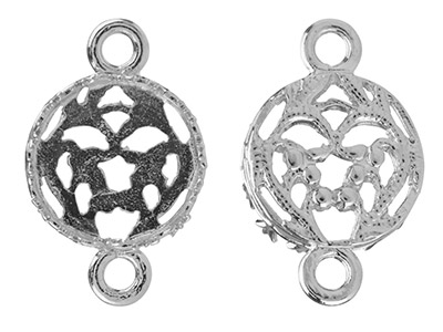 Connettore In Filigrana Per Cabochon Rotondo Da 10 Mm, Argento 925 - Immagine Standard - 2