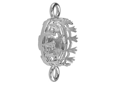 Connettore In Filigrana Per Cabochon Rotondo Da 10 Mm, Argento 925 - Immagine Standard - 3