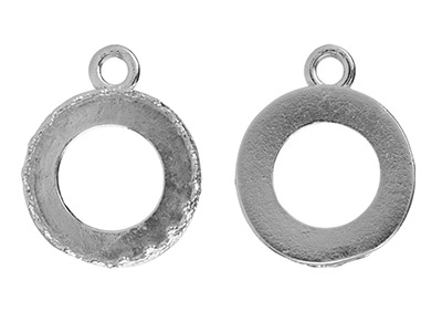 Ciondolo In Filigrana Per Cabochon Tondo Da 12 Mm, Argento 925 - Immagine Standard - 2
