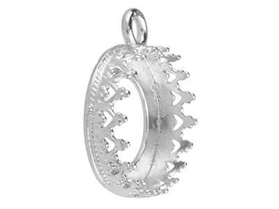 Ciondolo In Filigrana Per Cabochon Tondo Da 12 Mm, Argento 925 - Immagine Standard - 3