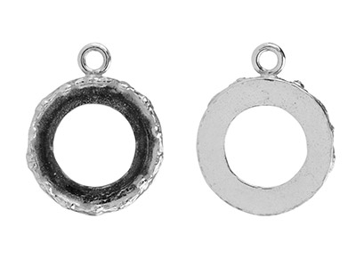 Ciondolo In Filigrana Per Cabochon Tondo Da 14 Mm, Argento 925 - Immagine Standard - 2