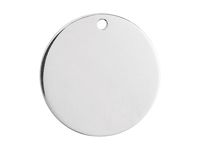Ciondolo Vuoto Disco 25 Mm, Argento925 Lavorato A Freddo