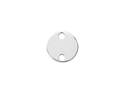 Disco Rotondo Traforato Con Due Fori Da 10 Mm, Argento 925 Lavorato A Freddo, Sacchetto Da 5