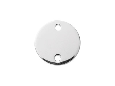 Disco Rotondo Traforato Con Due Fori Da 15 Mm, Argento 925 Lavorato A Freddo, Sacchetto Da 3