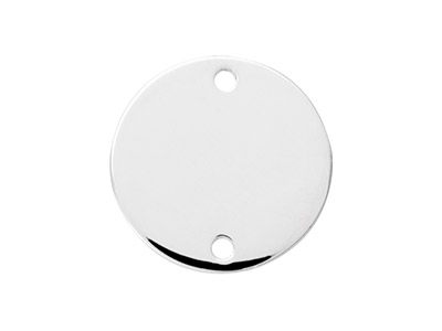 Semilavorato Rotondo Traforato Con Due Fori Da 20 Mm, Argento 925 Martellato, Sacchetto Da 3