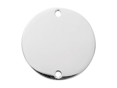 Semilavorato Rotondo Traforato Con Due Fori 25 Mm, Argento 925 Martellato