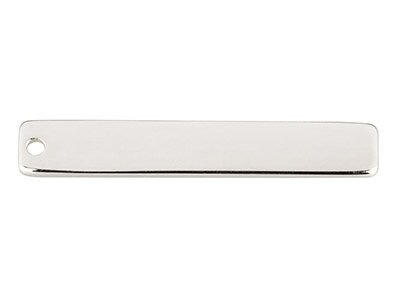 Barra Semilavorata Di Forma Rettangolare Per Stampaggio, 5 X 30 Mm, Argento 925 - Immagine Standard - 1