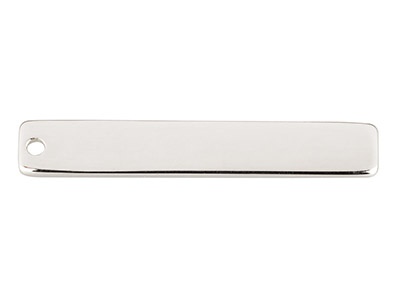 Barra Rettangolare Con Un Foro, 30x5 Mm, Argento 925