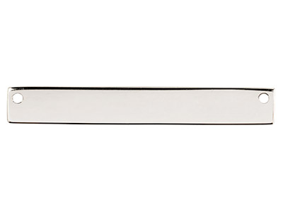 Barra Semilavorata Di Forma Rettangolare Per Stampaggio, 40 X 6 Mm, Argento 925 - Immagine Standard - 1