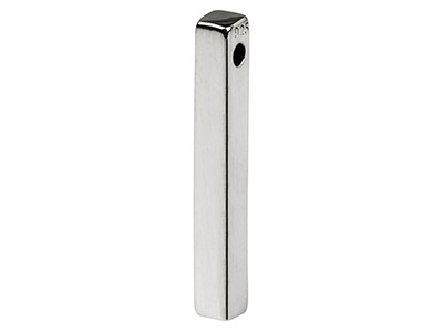 Barra Rettangolare Con Un Foro, 30x4 Mm, Argento 925
