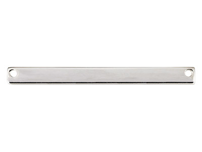 Barra Rettangolare Traforata Con Due Fori, 40 X 4 Mm, Argento 925
