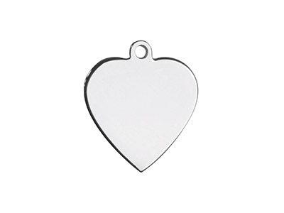 Ciondolo Cuore Grezzo 15 MM Con Anello, Argento 925, Sacchetto Da 3