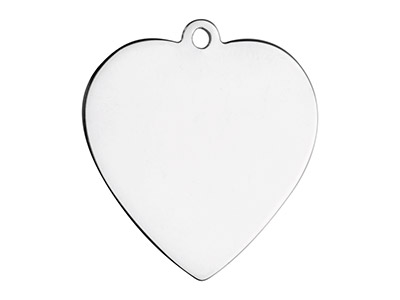 Ciondolo Cuore Grezzo 25 MM Con Anello, Argento 925 - Immagine Standard - 1