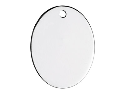 Pendente Ovale Grezzo 25 X 20 Mm, Argento 925