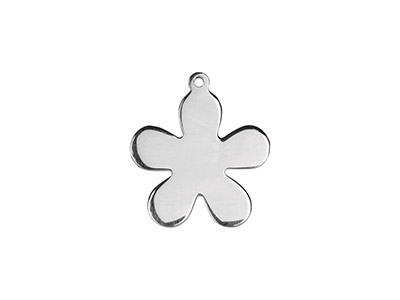 Confezione Da 3 Semilavorati Per Stampaggio A Forma Di Fiore, 15 Mm, Argento 925