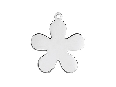 Pendente Fiore Grezzo 20 Mm, Argento 925, Sacchetto Da 3
