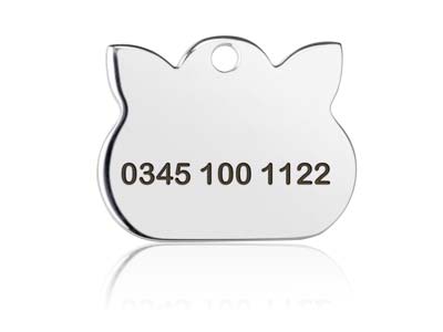 Pezzo Grezzo Di Una Testa Di Gatto Modello Piccolo, Argento 925 - Immagine Standard - 3