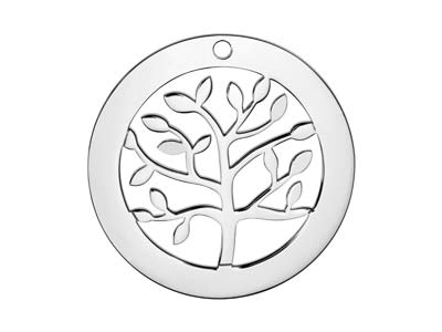 Ciondolo Albero Della Vita Vuoto, 32 Mm, Argento 925
