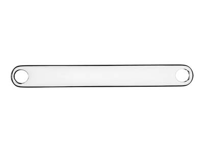 Targhetta Identificativa Rettangolare 40 X 5 Mm, Argento 925