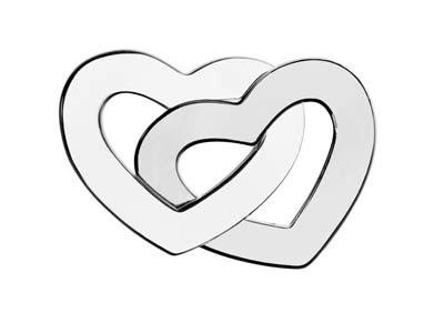 Cuori Intrecciati Grezzo 22 Mm, Argento 925