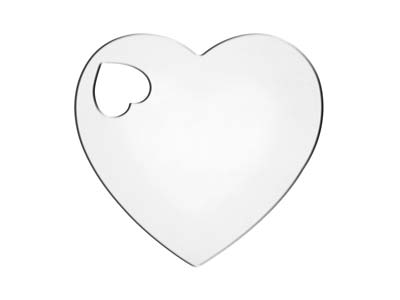 Semilavorato A Forma Di Cuore 20 Mm, Argento 925