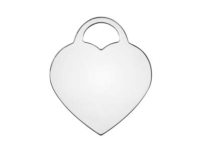 Lucchetto A Cuore Semilavorato Per Stampaggio, 16 mm, Argento 925 - Immagine Standard - 1