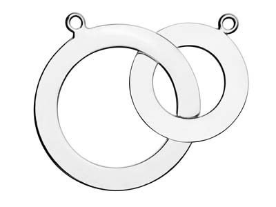 Semilavorato Per Stampaggio A Forma Di Anelli Intrecciati, 28/22 mm, Argento 925 - Immagine Standard - 1