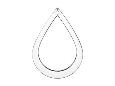 Ciondolo Vuoto Goccia Traforata 35x25 Mm, Argento 925 - Immagine Standard - 1