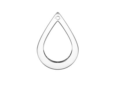 Pendente Ebauche Goccia Traforata 27x 20 Mm, Argento 925