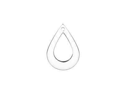 Pendente Grezzo Goccia Traforata 20x 15 Mm, Argento 925