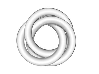 3 Anelli Terminali Intrecciati, 25 Mm, Argento 925 - Immagine Standard - 1
