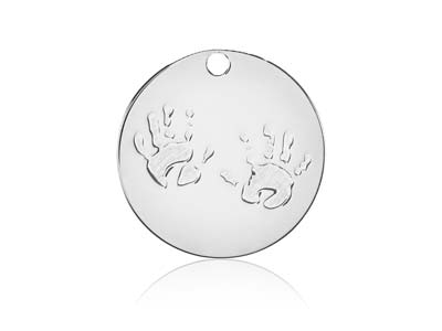 Ciondolo Grezzo Impronte Delle Mani16 Mm, Argento 925