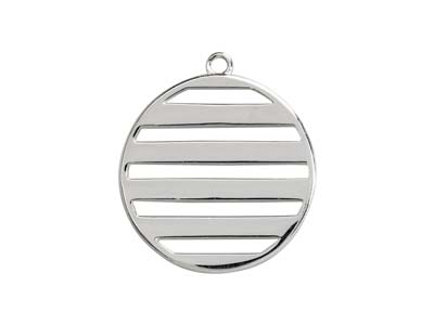 Ciondolo A Cerchio Traforato Con Barrette, 20 Mm, Argento 925 - Immagine Standard - 1