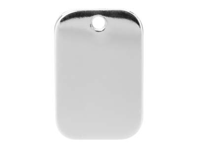 Ciondolo Grezzo Targhetta Identificativa 15 X 10 Mm, Argento 925, Sacchetto Da 3