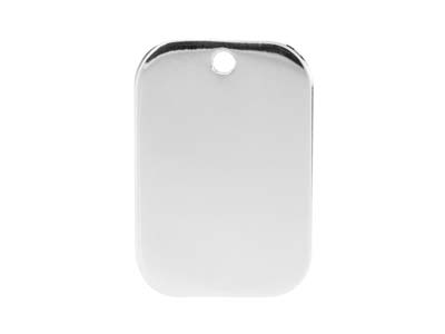 Pendente Grezzo Targhetta Identificativa 18 X 12 Mm, Argento 925
