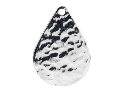 Ciondolo A Goccia Martellata Semilavorato 15 X 10 Mm, Argento 925, Sacchetto Da 3