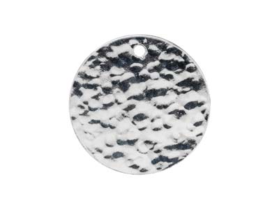 Ciondolo Disco Martellato Grezzo 20mm, Argento 925