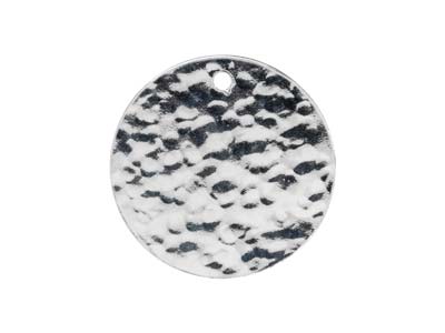 St Sil Rnd Hammered Blank 20mm